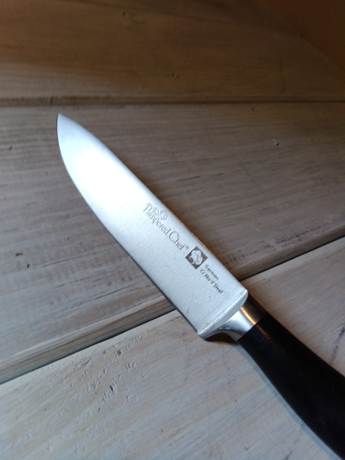Pampered Chef Utility Knife Forged Cutlery German Cr Mo V steel 5” Blade Chef’s