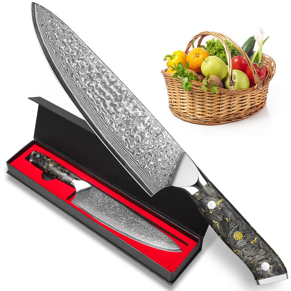 VG-10 Damascus Steel Chef Knife Razor Sharp Kitchen Knife-Gift for Home Cooks