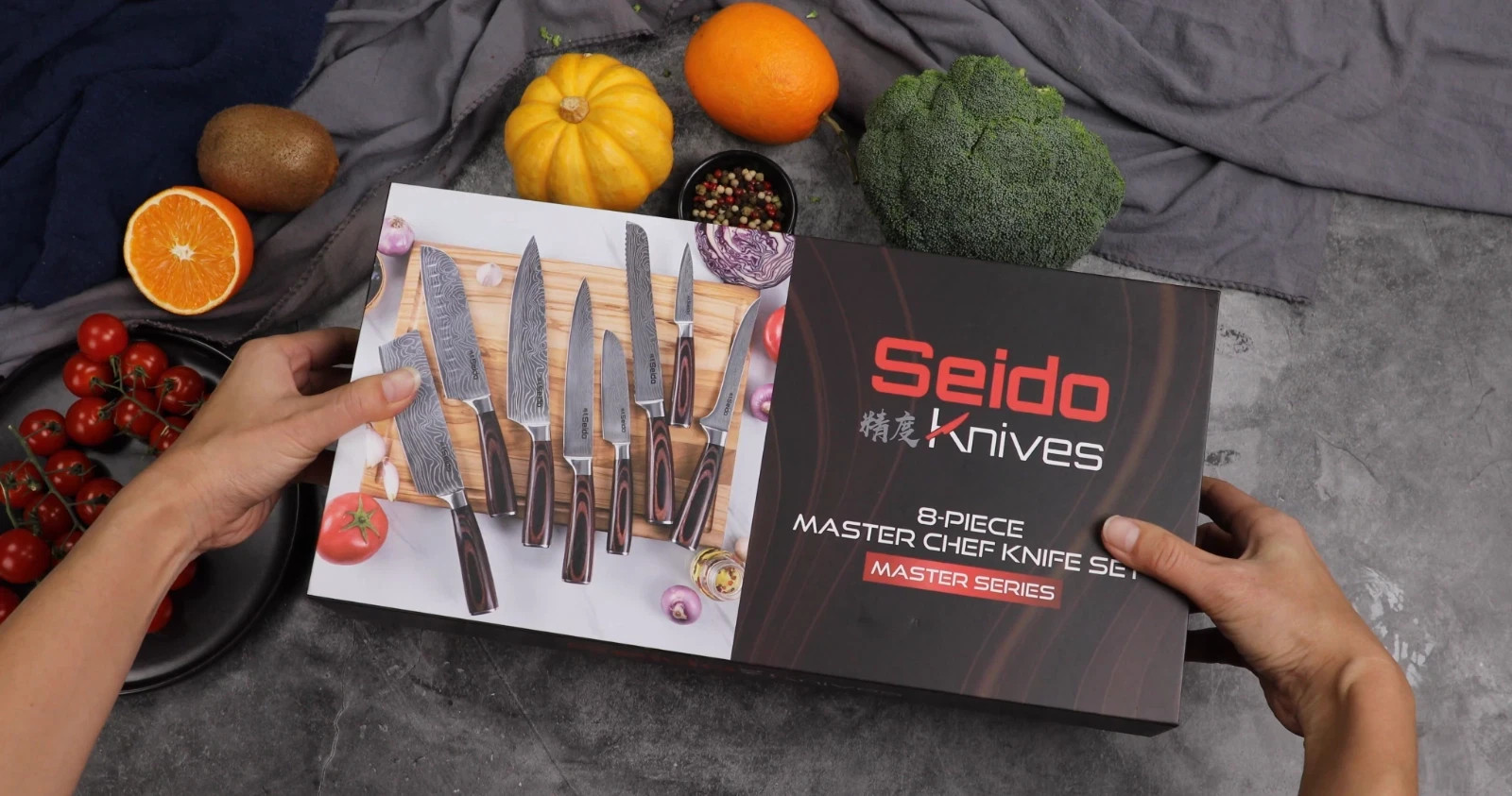 Seido Knives Japanese Master Chef Knife Set, 8-Piece Professional Kitchen Knives