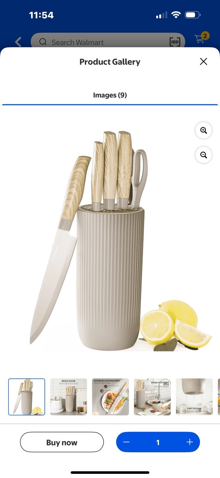 High Carbon Stainless Steel Kitchen Knife Block Set – Ergonomic 6-Piece Ivory