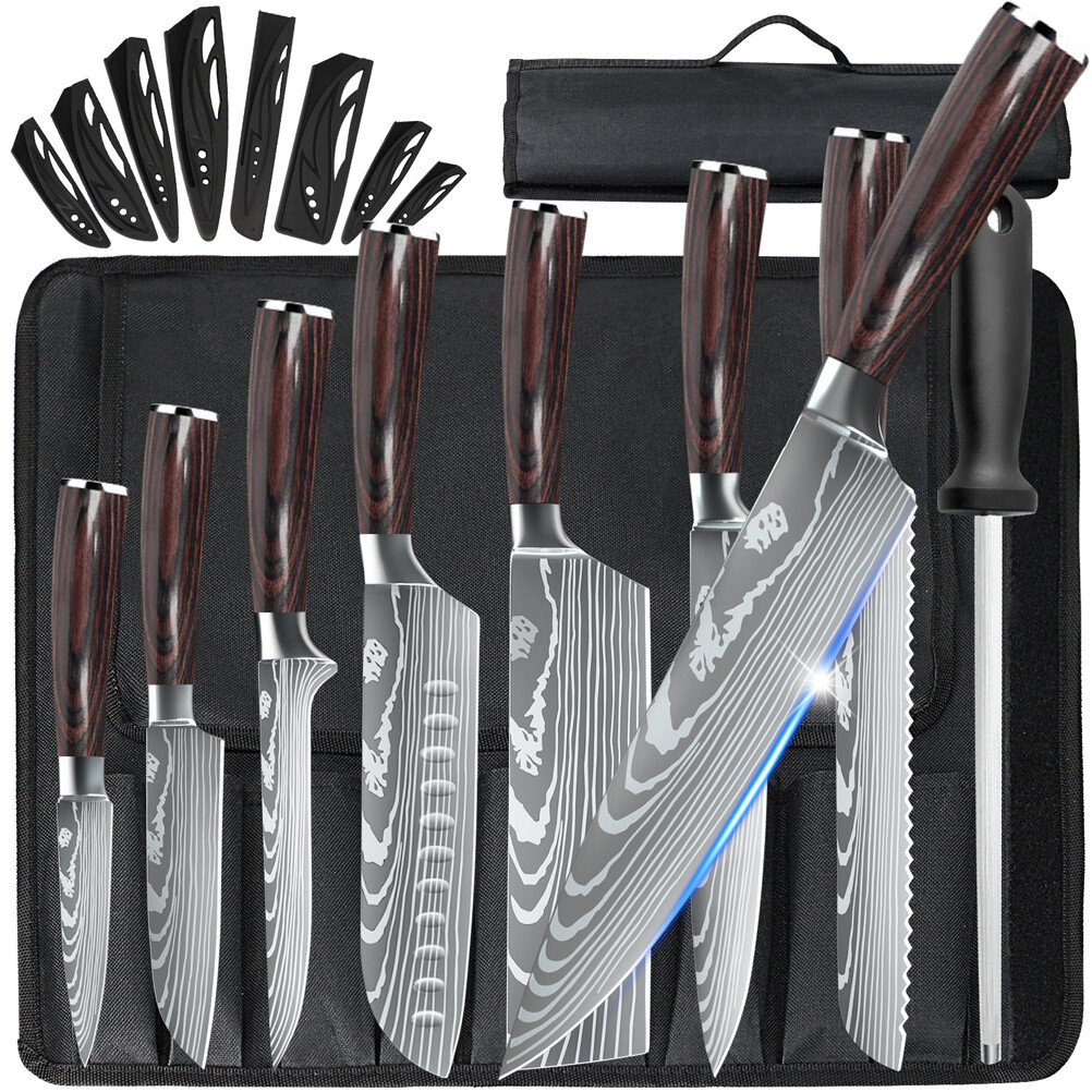 Professional 8PCS Kitchen Knives Set Damascus Style Stainless Steel Chef’s Knife