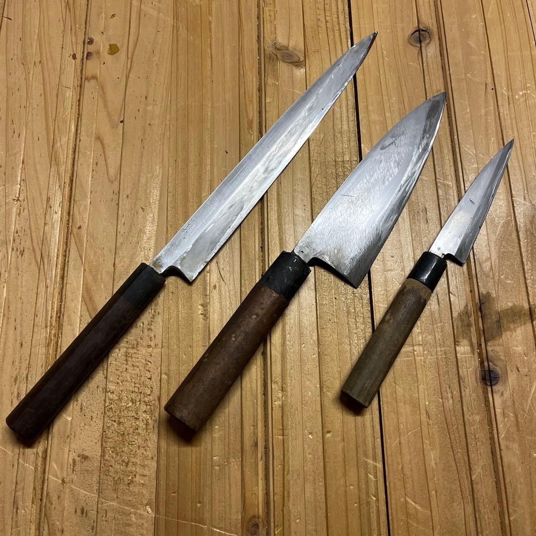 Yanagiba Deba Kodeba Fish Knife Set – Sushi Sashimi 3-Piece Used