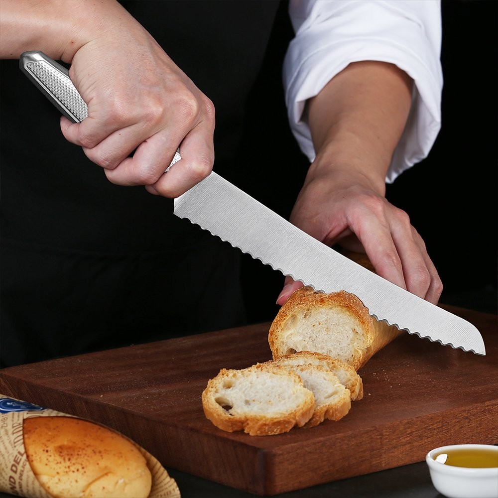 TURWHO 9inch Bread Knife German Stainless Steel Knives Kitchen Knife with Handle