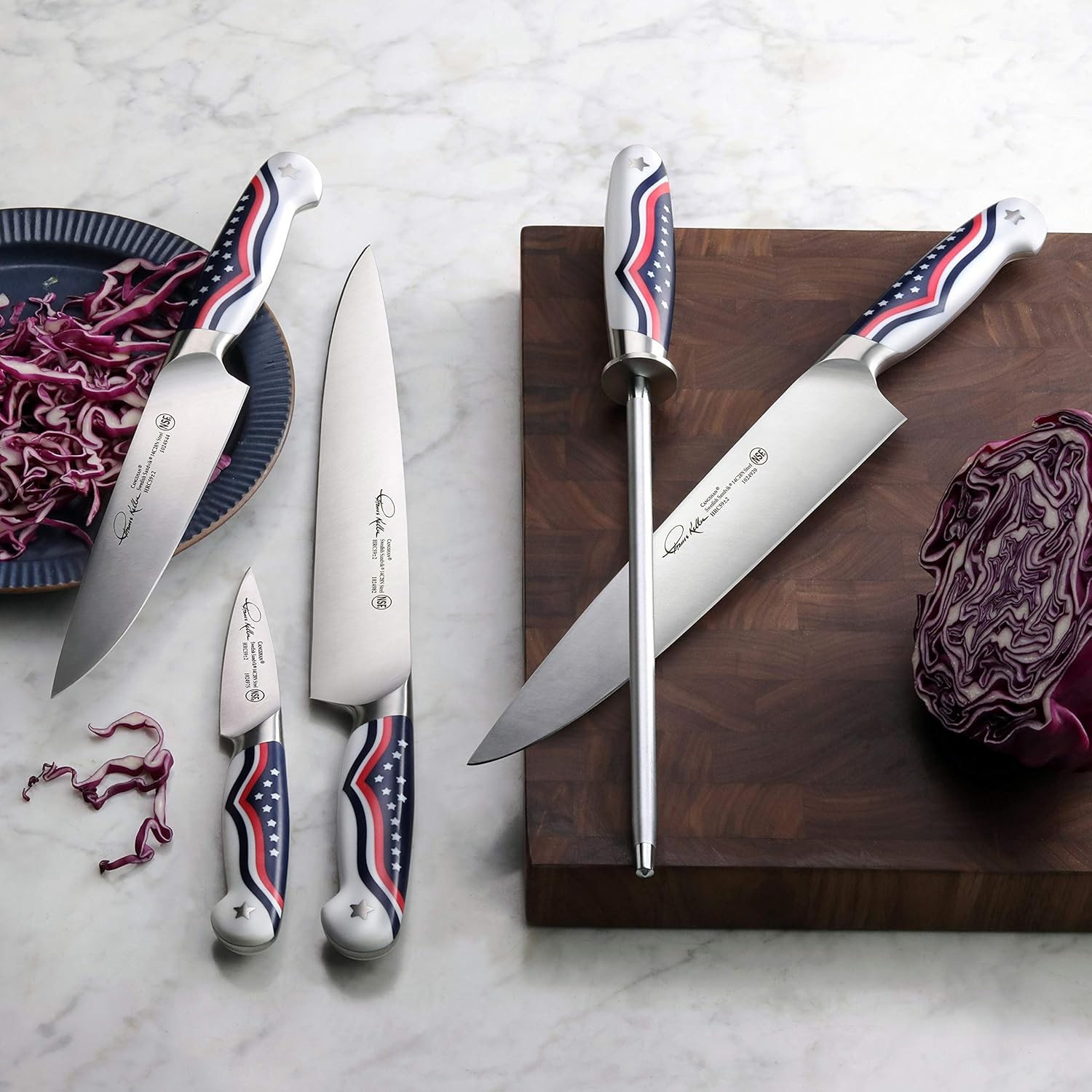 United Series 1026122 Swedish 14C28N Steel Forged 5-Piece Essential Knife Box
