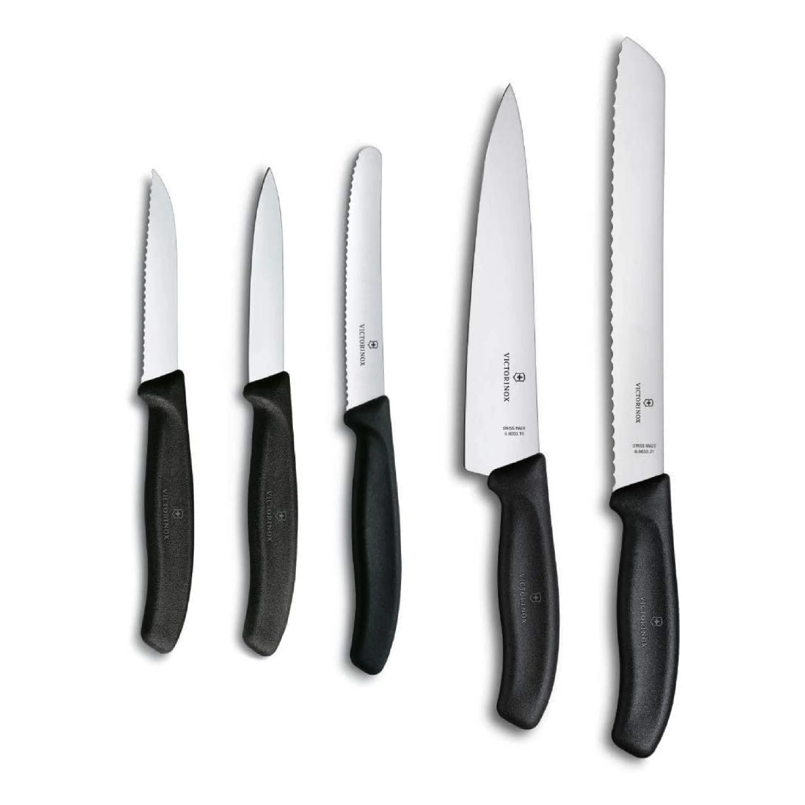 Victorinox Swiss Classic Kitchen Knife Set, 5 Pieces – Paring Knives – Black