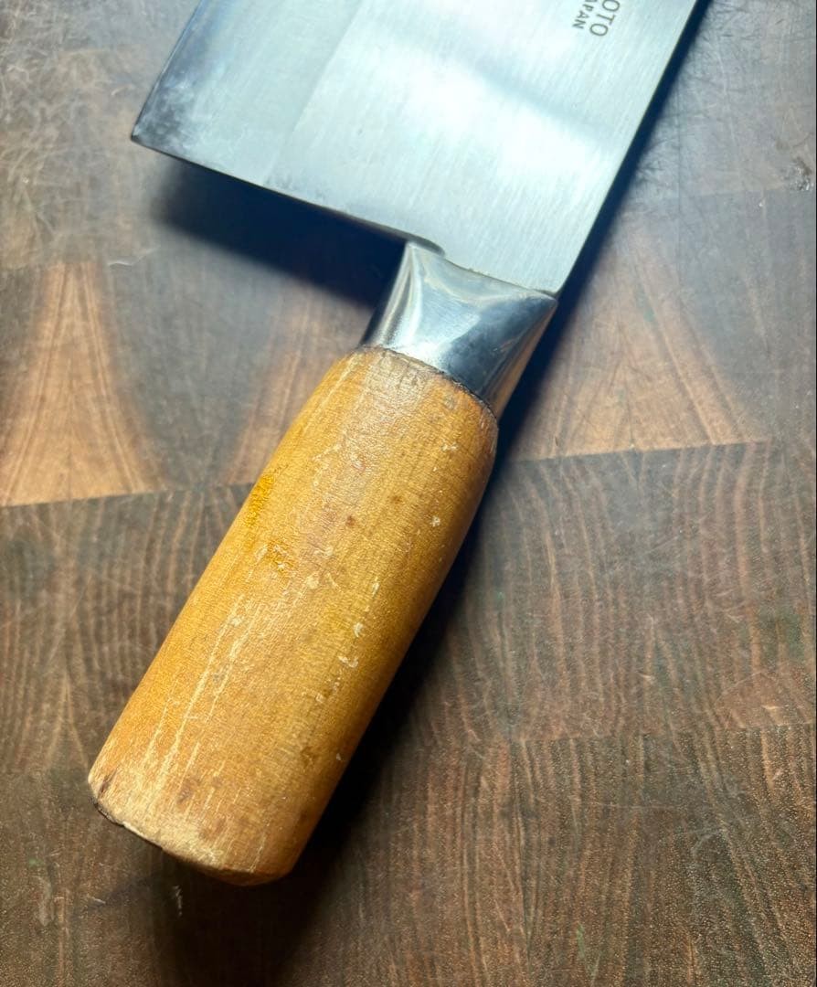 Sugimoto Chinese Knife 190mm Sharpened Nakiri Steel Used, Wide Blade