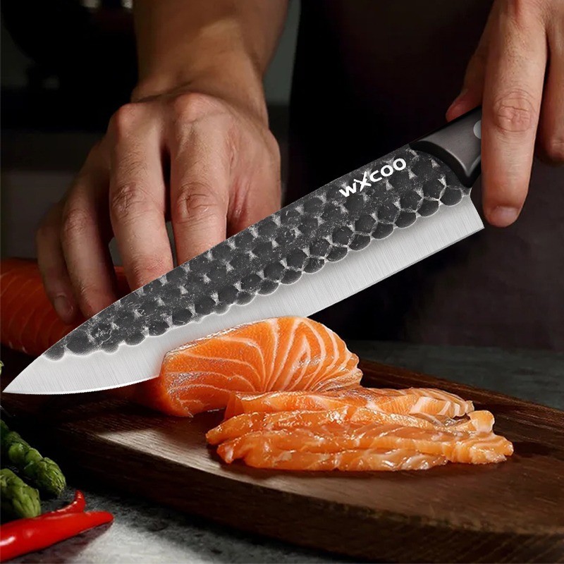 1-6PCS Stainless Steel Chef Knife Set Professional Cooking Knives and Scissors