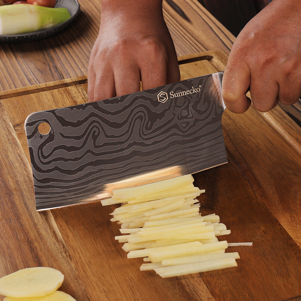 Chinese Cleaver Knife 7 Inch Chef’s Slicing Knife Stainless Steel Kitchen Knife