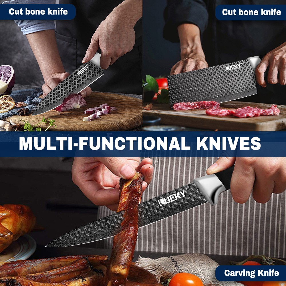 6 PCS Kitchen Knife Set Japanese Damascus Chef Knives Cleaver Set With Gift Box