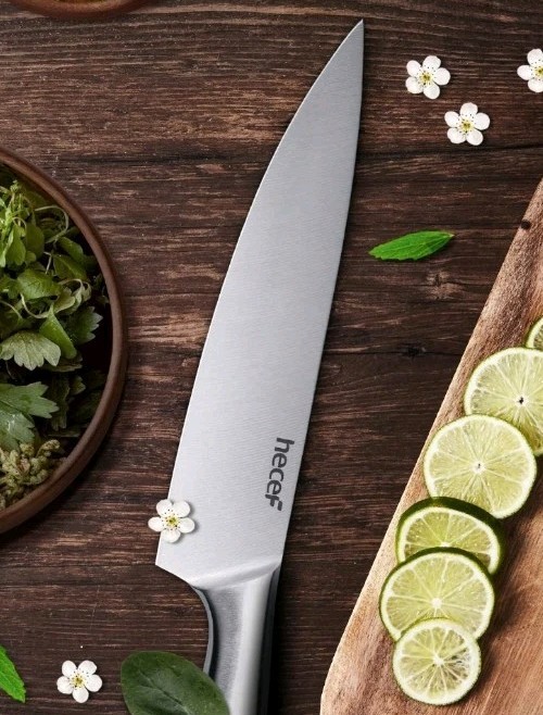 NEW Stainless Steel Silver Kitchen Premium Cooking Knife Set of 5. Hollow Handle