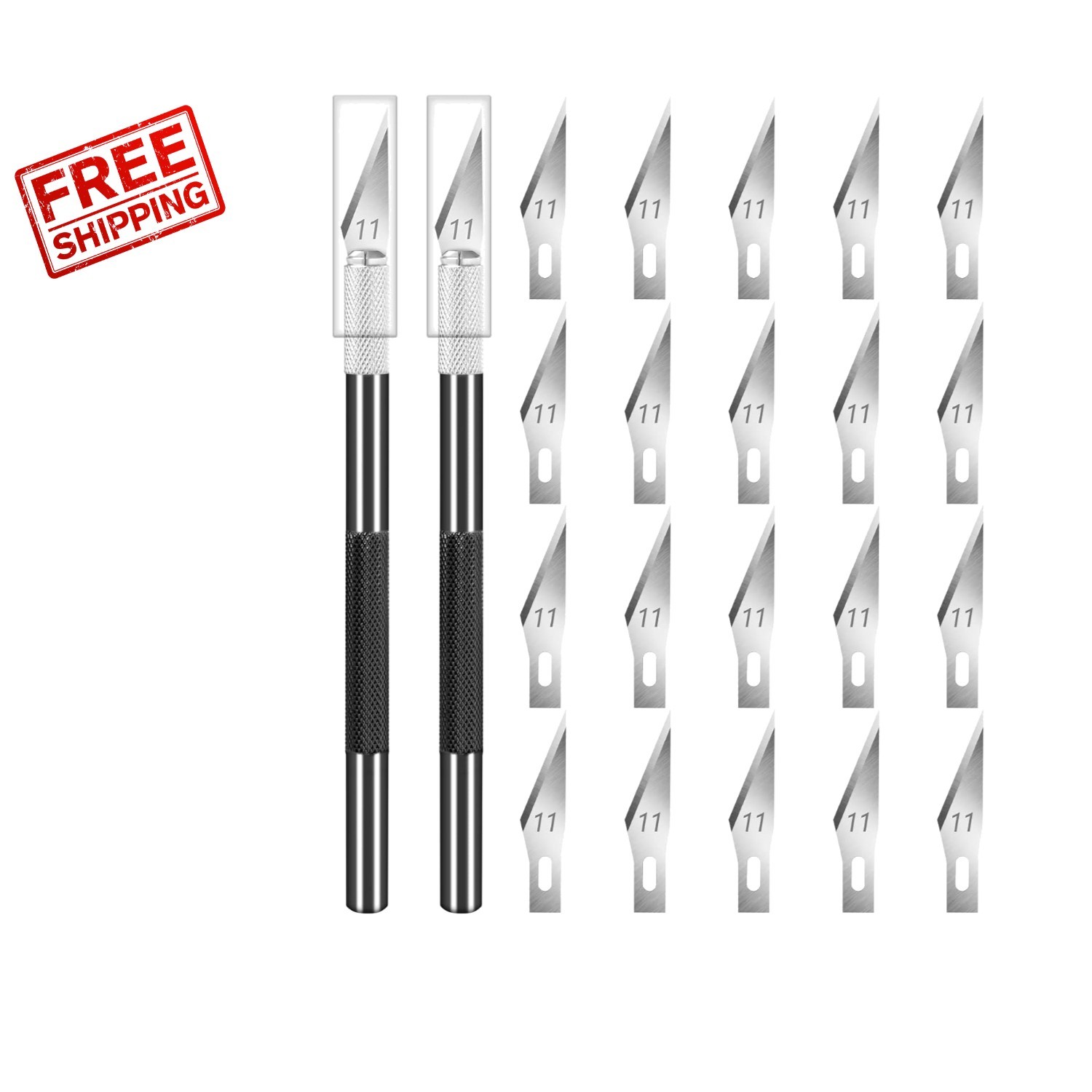 Ultimate Crafting Tool: 2 Exacto Knives with 20 Replaceable Blades – Black