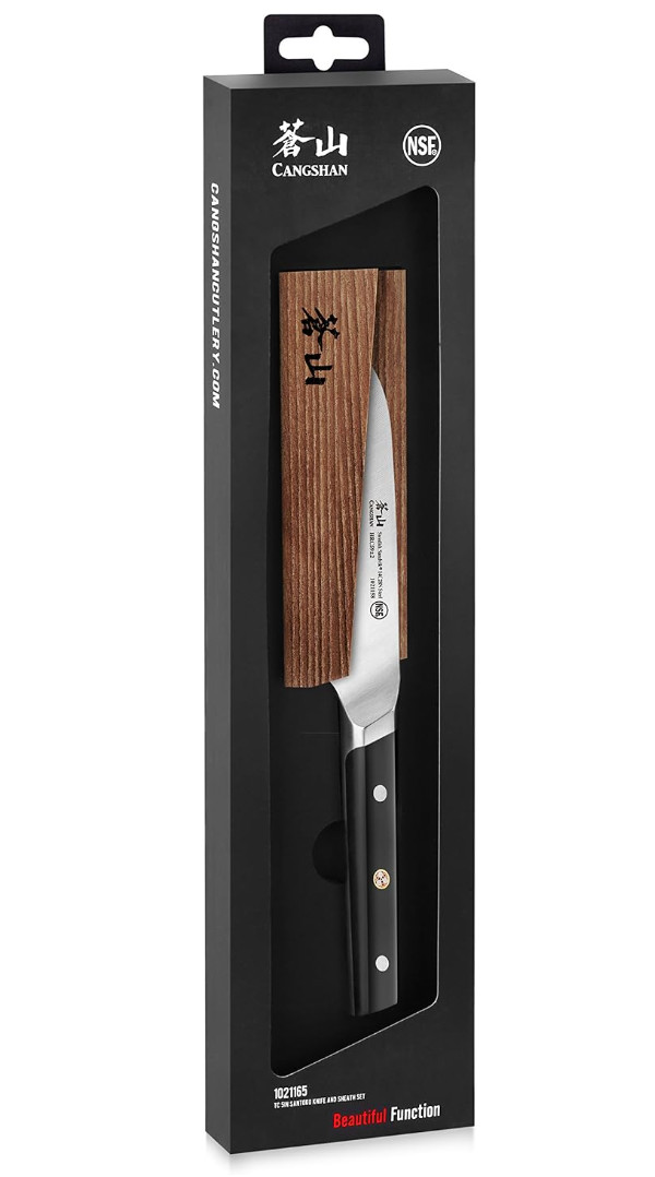 Cangshan TC Series 5-inch SANTOKU Knife Swedish Sandvik 14C28N Steel 1021165 NIB