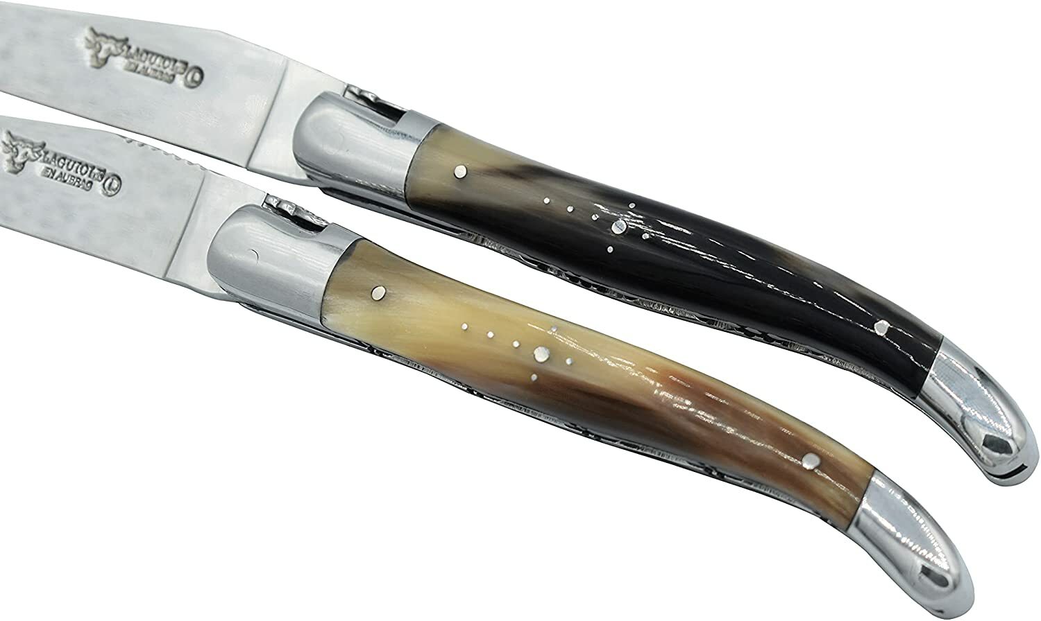 Laguiole En Aubrac Folding Pocket Knife With Flamed Solid Horn Handle, 4.75-In