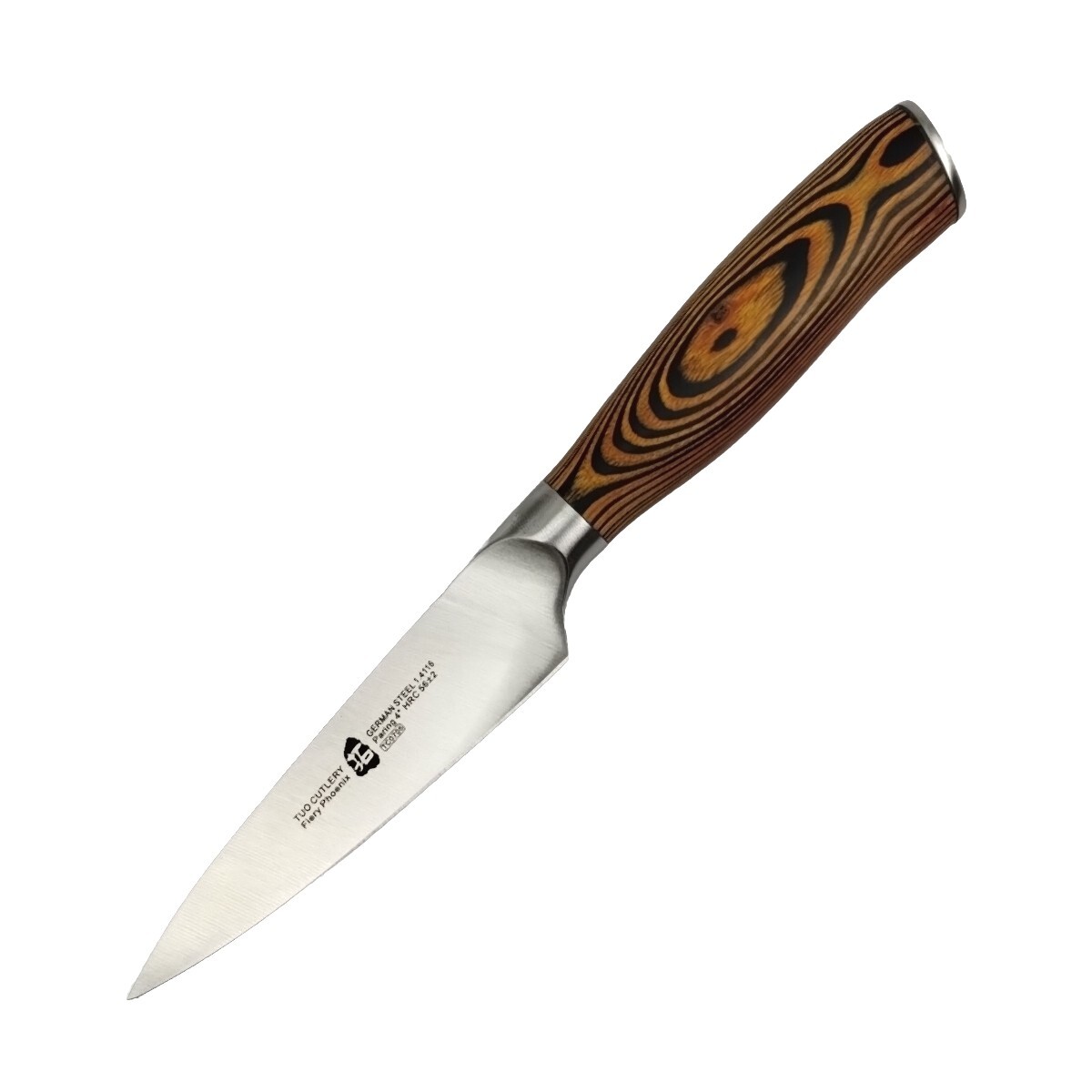 Tuo Cutlery Fiery Phoenix 4″ Small Paring Kitchen Fruit Knife Pakkawood Handle
