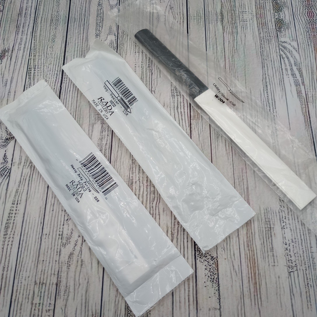 Rada Stainless Paring Knife W203 Utility Steak W204 Vegetable Peeler W232 Black