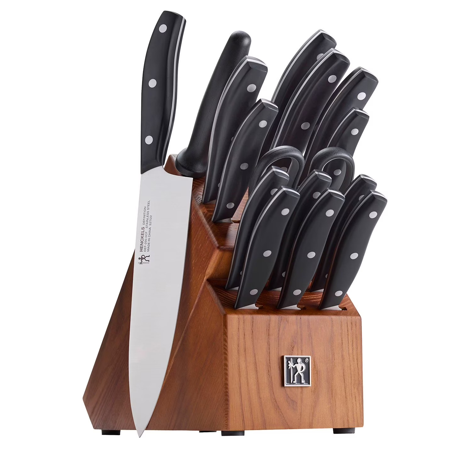 Henckels Definition 15-Piece Knife Block Set Stainless Steel Open Box Complete