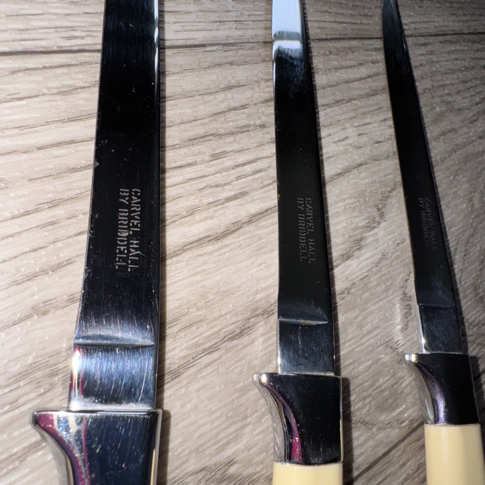 Vintage Carvel Hall Steak Knives By Briddell Set of 4 Cream Ivory Color Handles