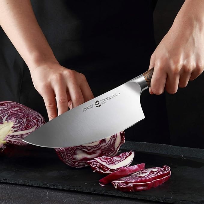 TUO Rocker Knife, 7 inch High Carbon Steel with Ergonomic Handle