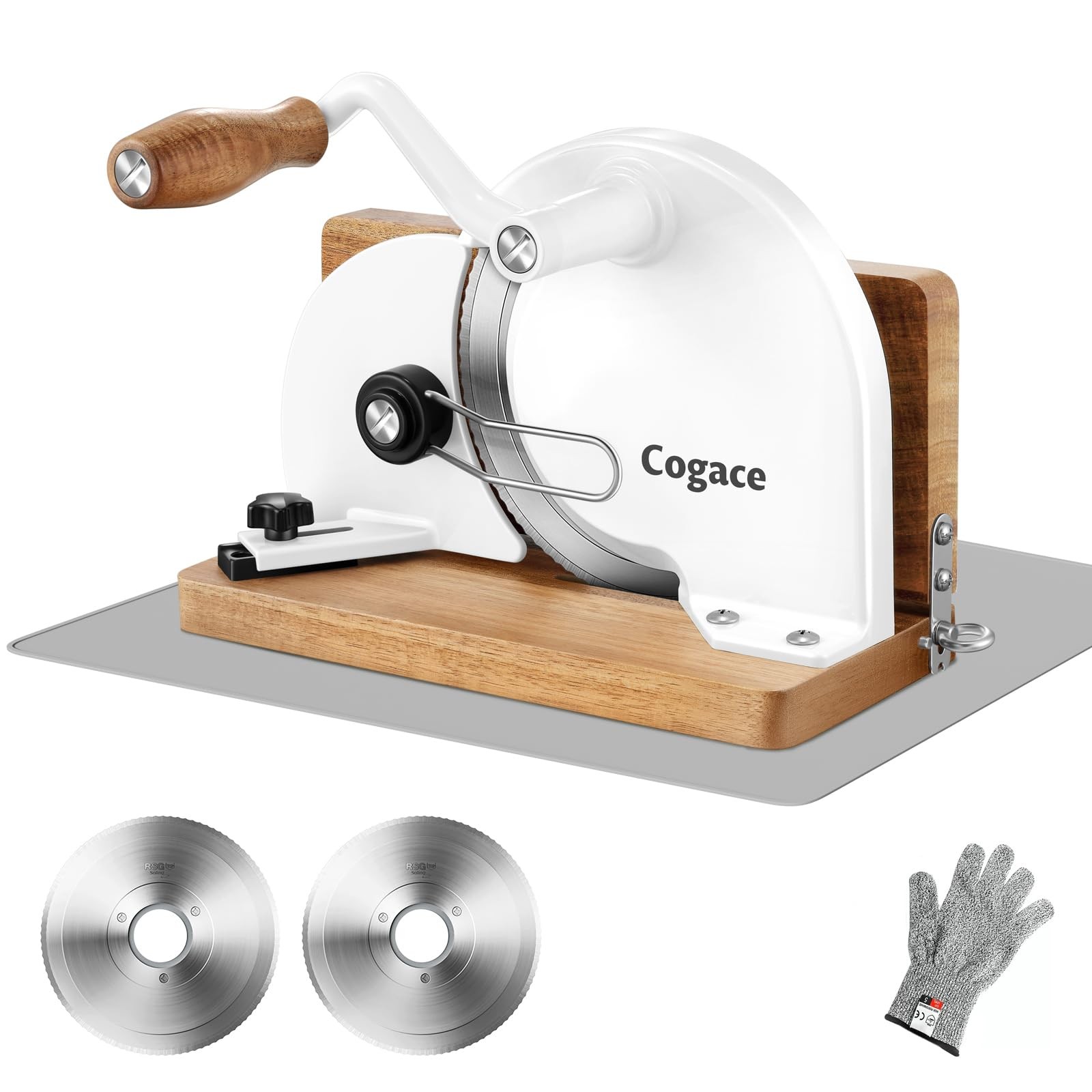 Foldable Manual Bread Slicer with Dual German RSG Blades, Homemade & Sourdough B