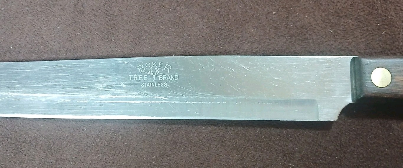 Vintage BOKER TREE BRAND 8″ Carving Knife With Wood Handle Germany