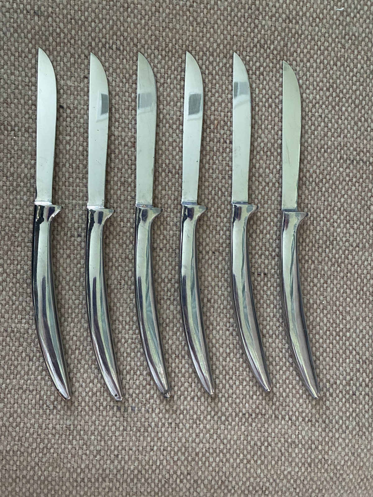 Vintage GRIFFON Italian Polished Stainless Steel Steak Knife Set – 6 Knives