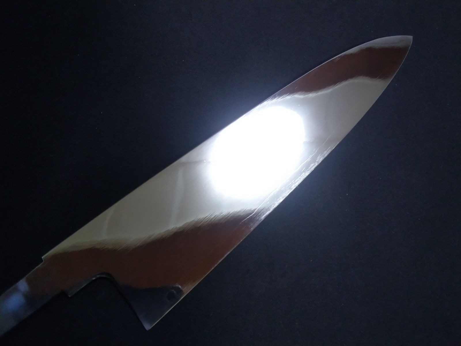 Shiroyama Japanese Kitchen Gyuto Knife Ginsan Mirror Finish 212mm Ebony Unused
