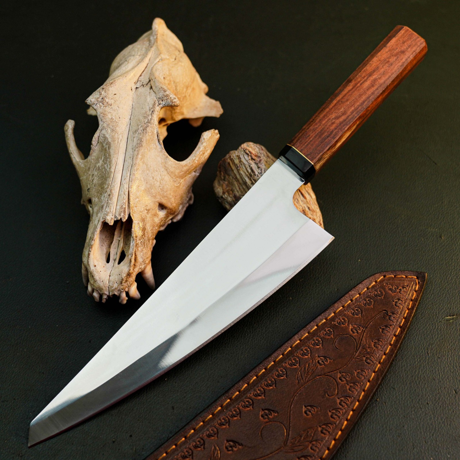 Full Tang 13.3″ Kitchen knife -Chef Knife- Hidden Tang -Sheath