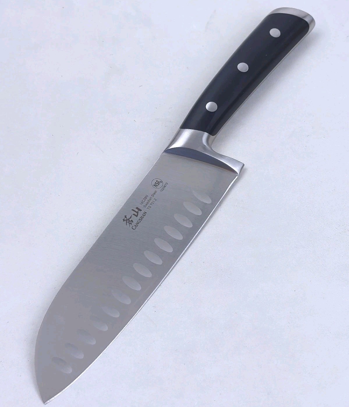 CANGSHAN TS Series 7″ SANTOKU Knife, Forged 14C28N SWEDISH Steel, #1020670