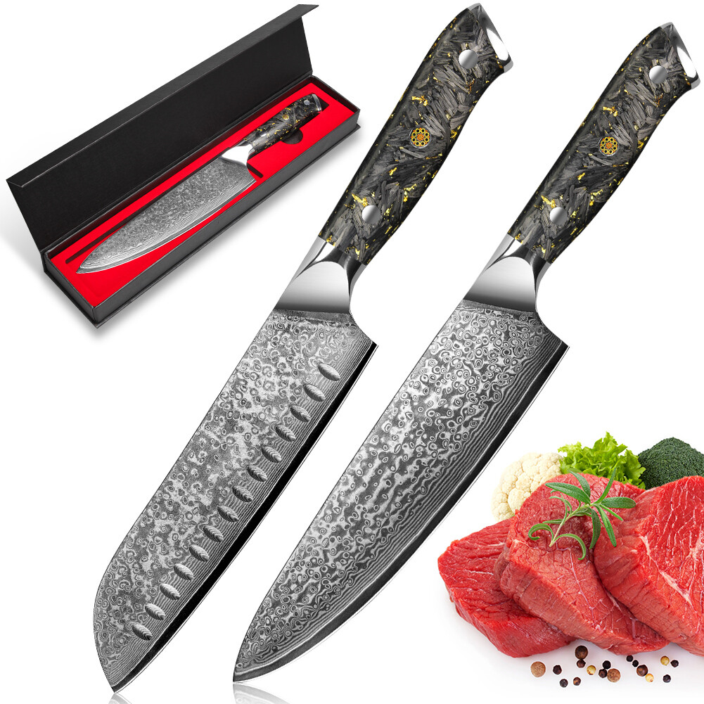 8In Kitchen Knife Santoku Knife Damascus Chef Knife VG10 Handle for Home Kitchen