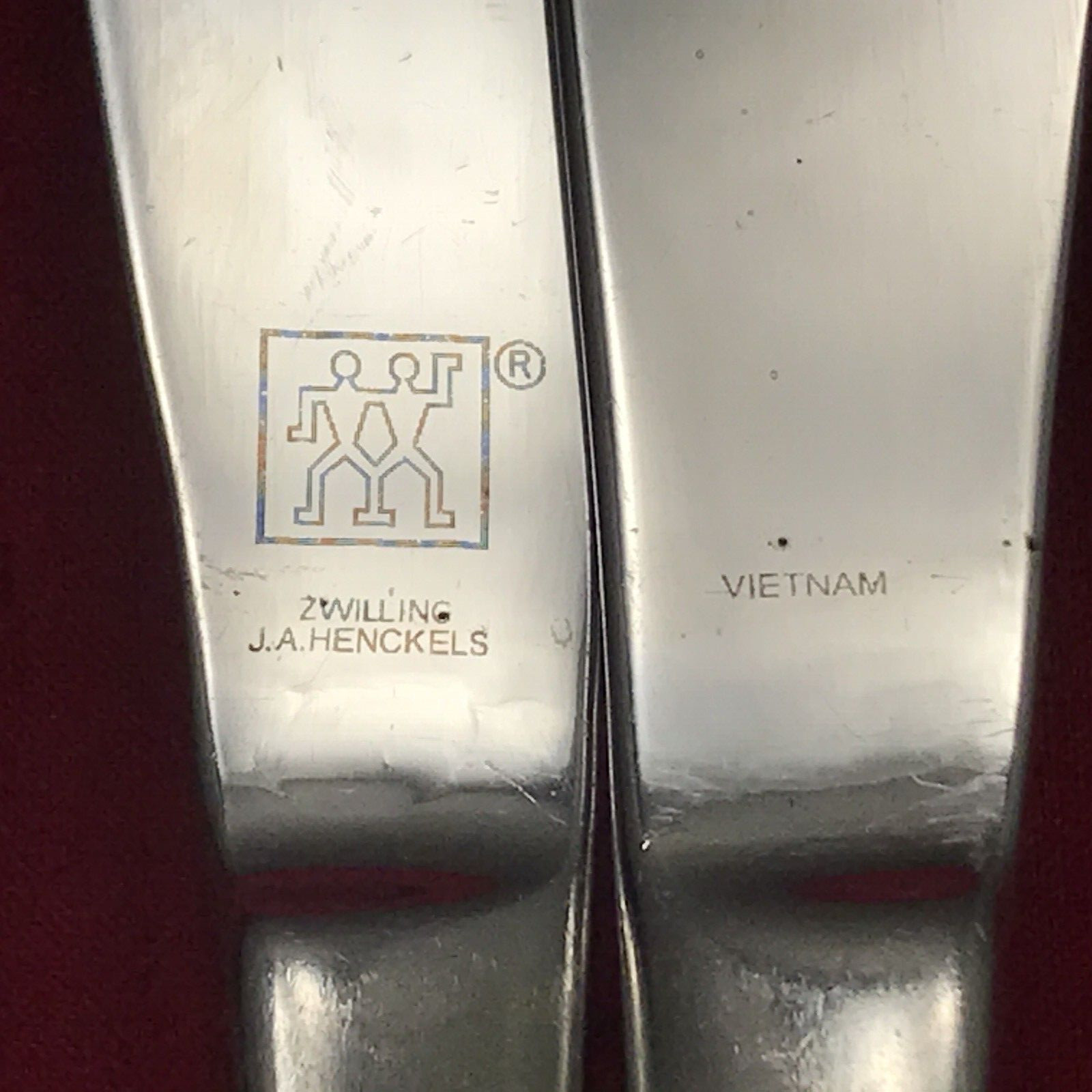 Set of 6 Vintage Stainless Steel Dinner Knives Serrated JA Henckels Vietnam