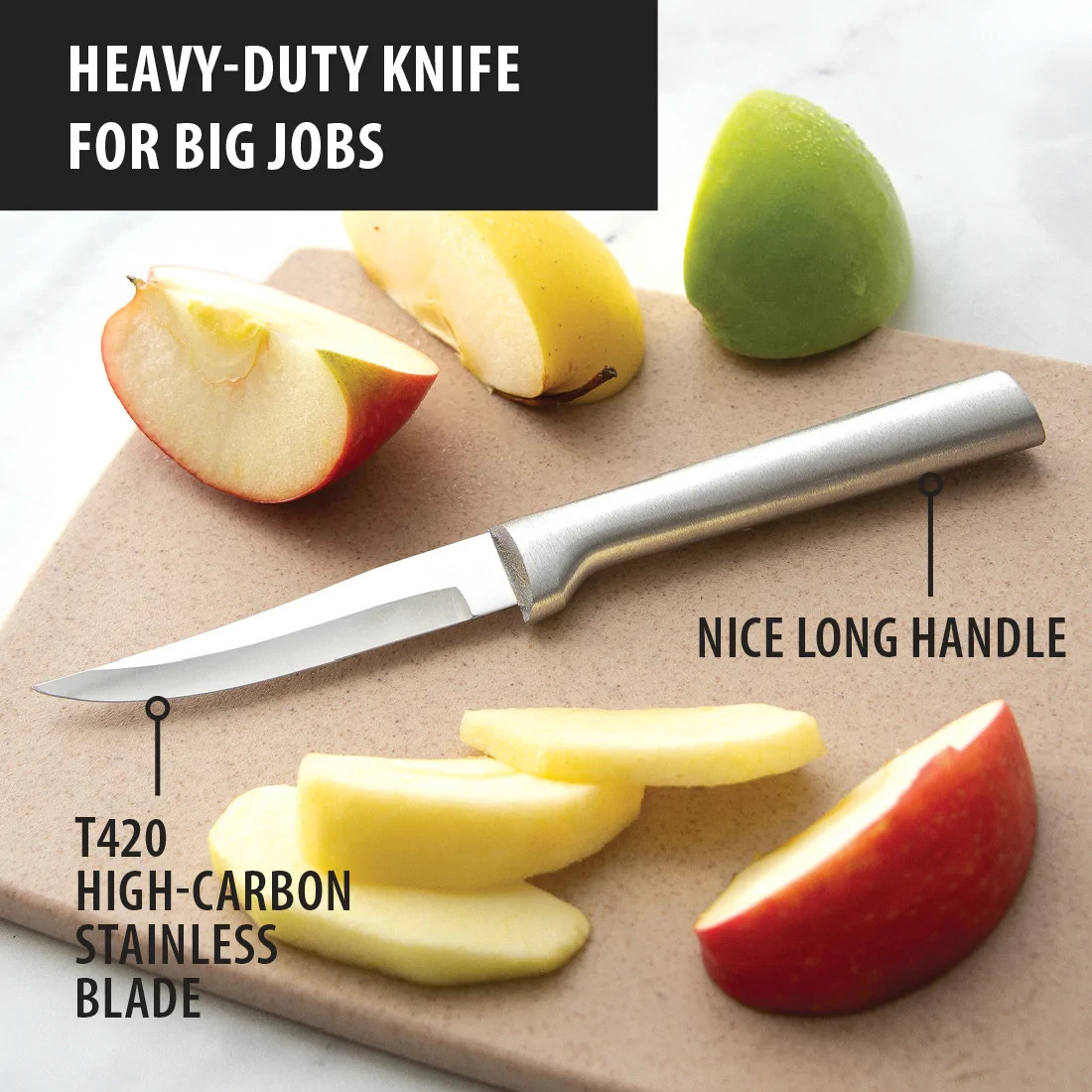 Rada DR103 Heavy Duty Paring Knife Cast Aluminum handle USA NEW carded cutlery