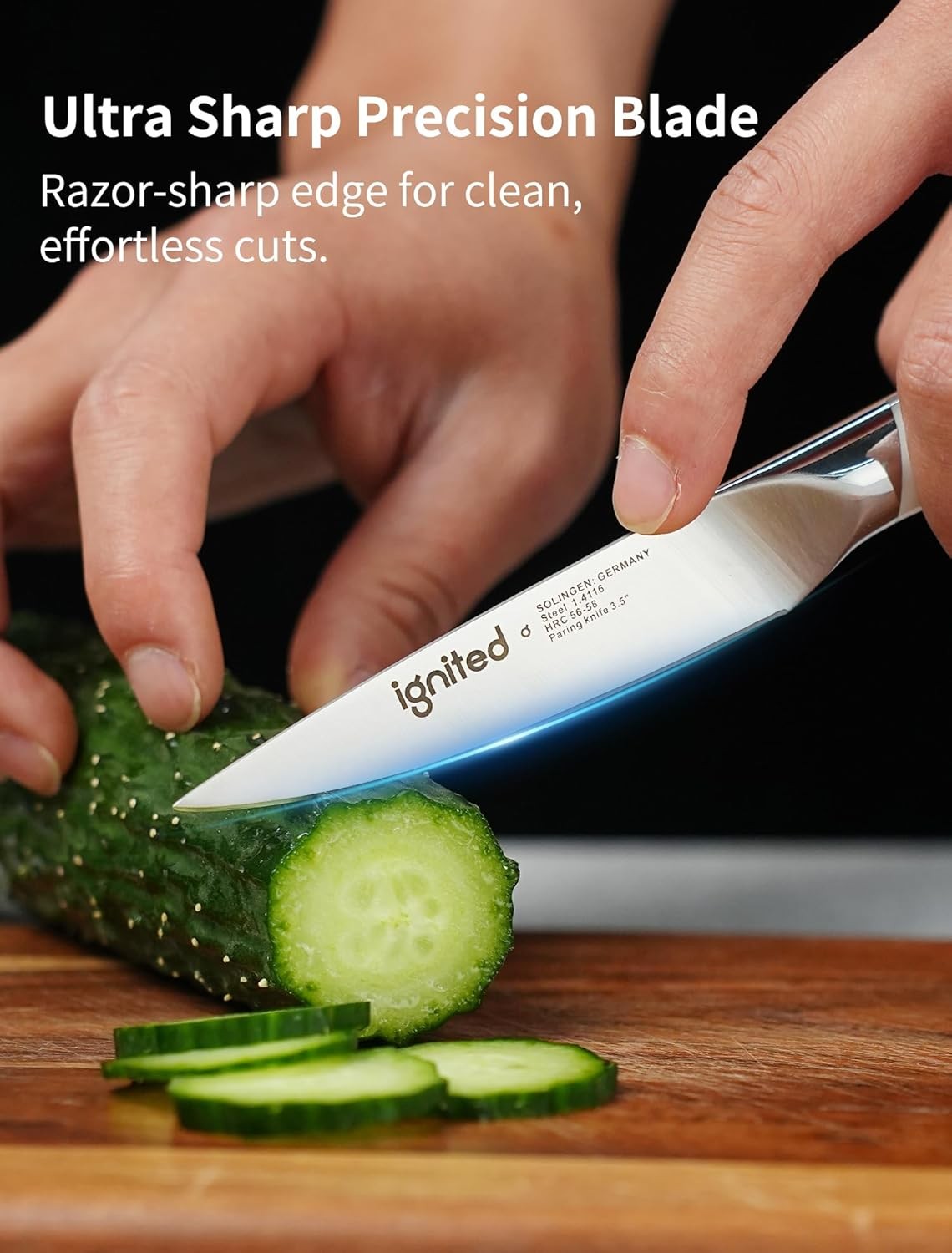 3.5 Inch Paring Knife – German Stainless Steel, Ergonomic Ivory White Handle