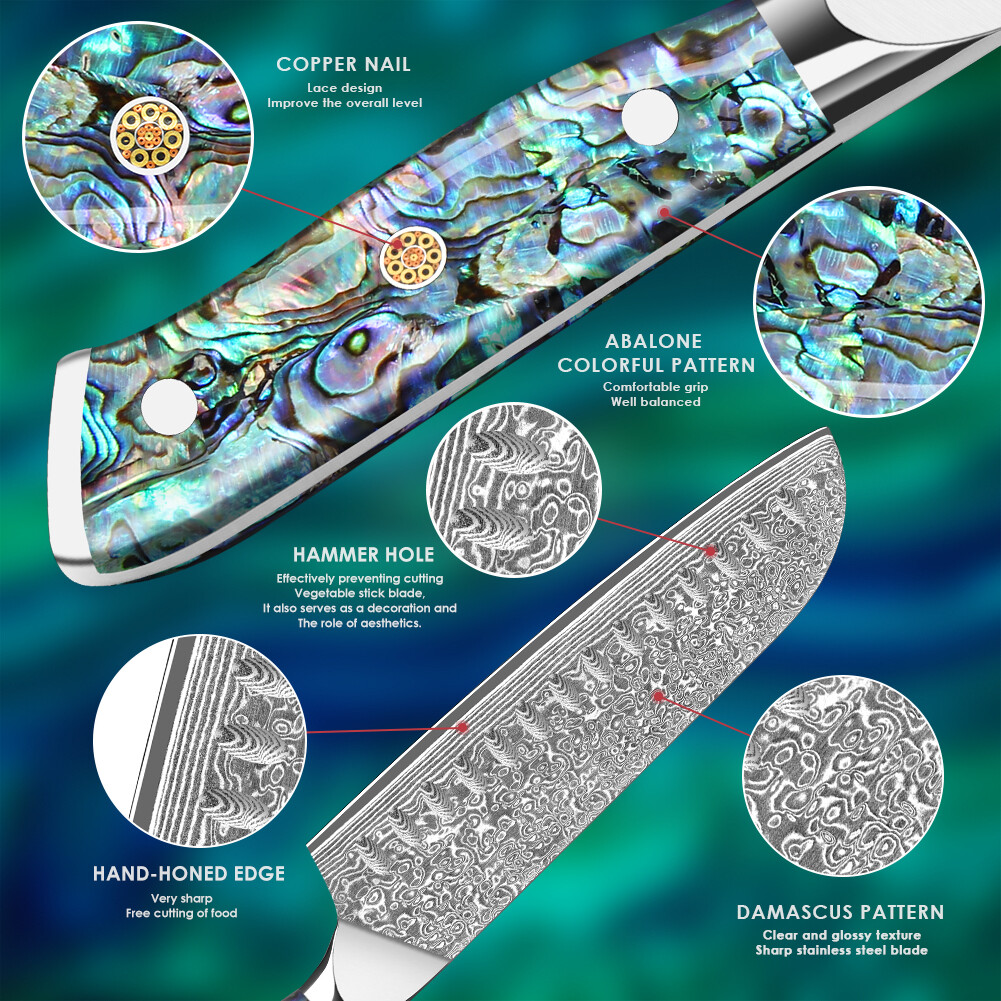 7 Inch Damascus Steel Santoku Knife Ergonomic Handle Cooking Knife Kitchen Knife