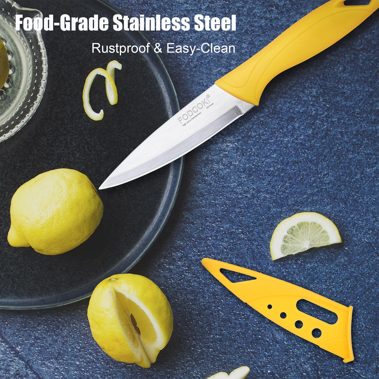 Paring Knife, 4 inch Fruit Paring Knives Set of 4 with Cover Sheath, Small Ki…