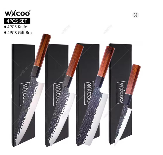 WXCOO Professional Chef Knife Hand Forged Kitchen Knife Solid Wood Slicing….