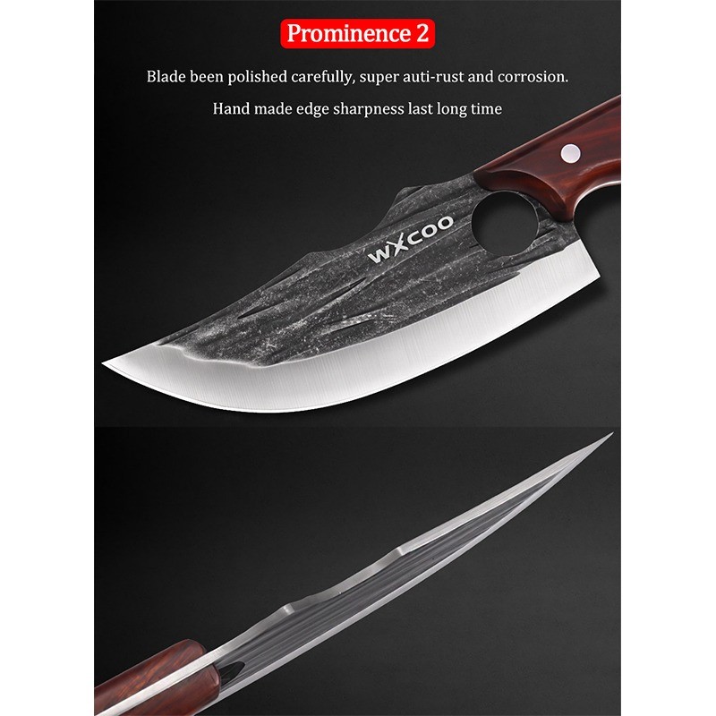1-3PCS High Carbon Steel Kitchen Knife Set Professional Chef Butcher Chopper