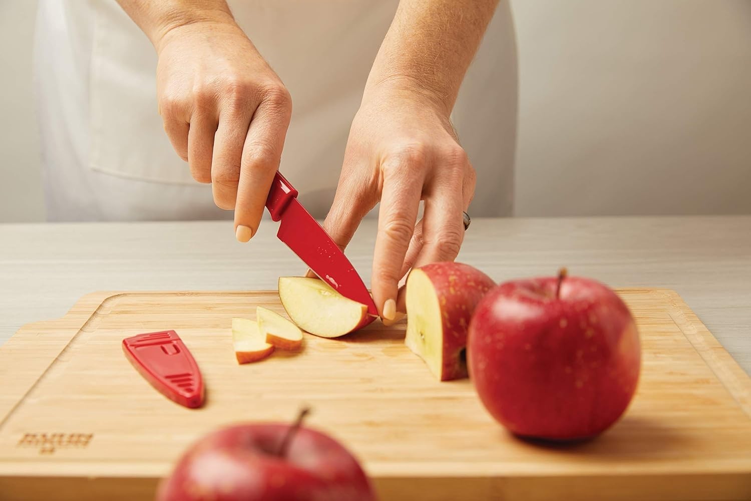 Vibrant 4-Inch Straight Paring Knife Set with Safety Sheath – Red, Yellow, Blue