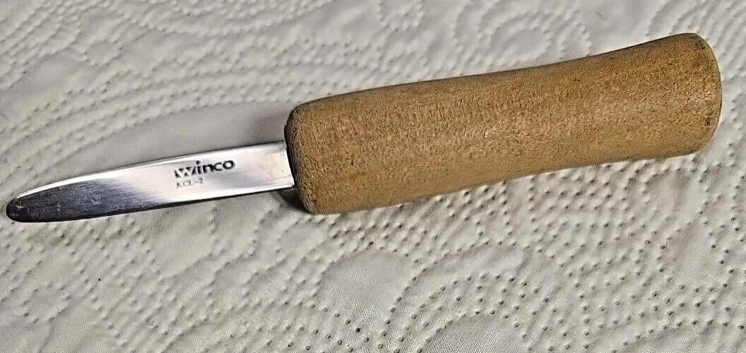 Winco KCL-2 6″ Oyster Knife With Wooden Handle Clam Opener Shell Fish Knife