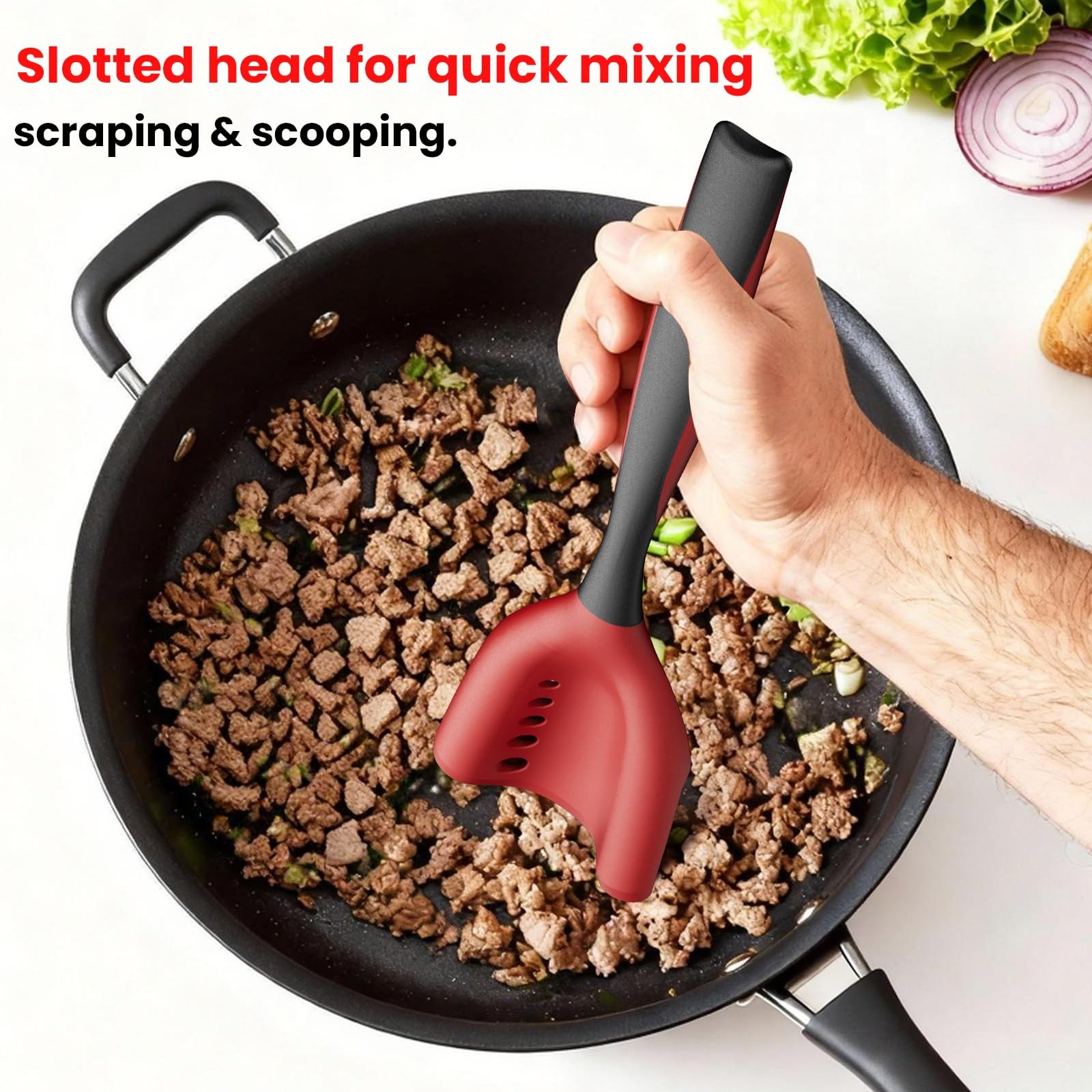 Meat Chopper Spatula Ground Beef Masher- 2Pack Heat Resistant Hamburger Smasher