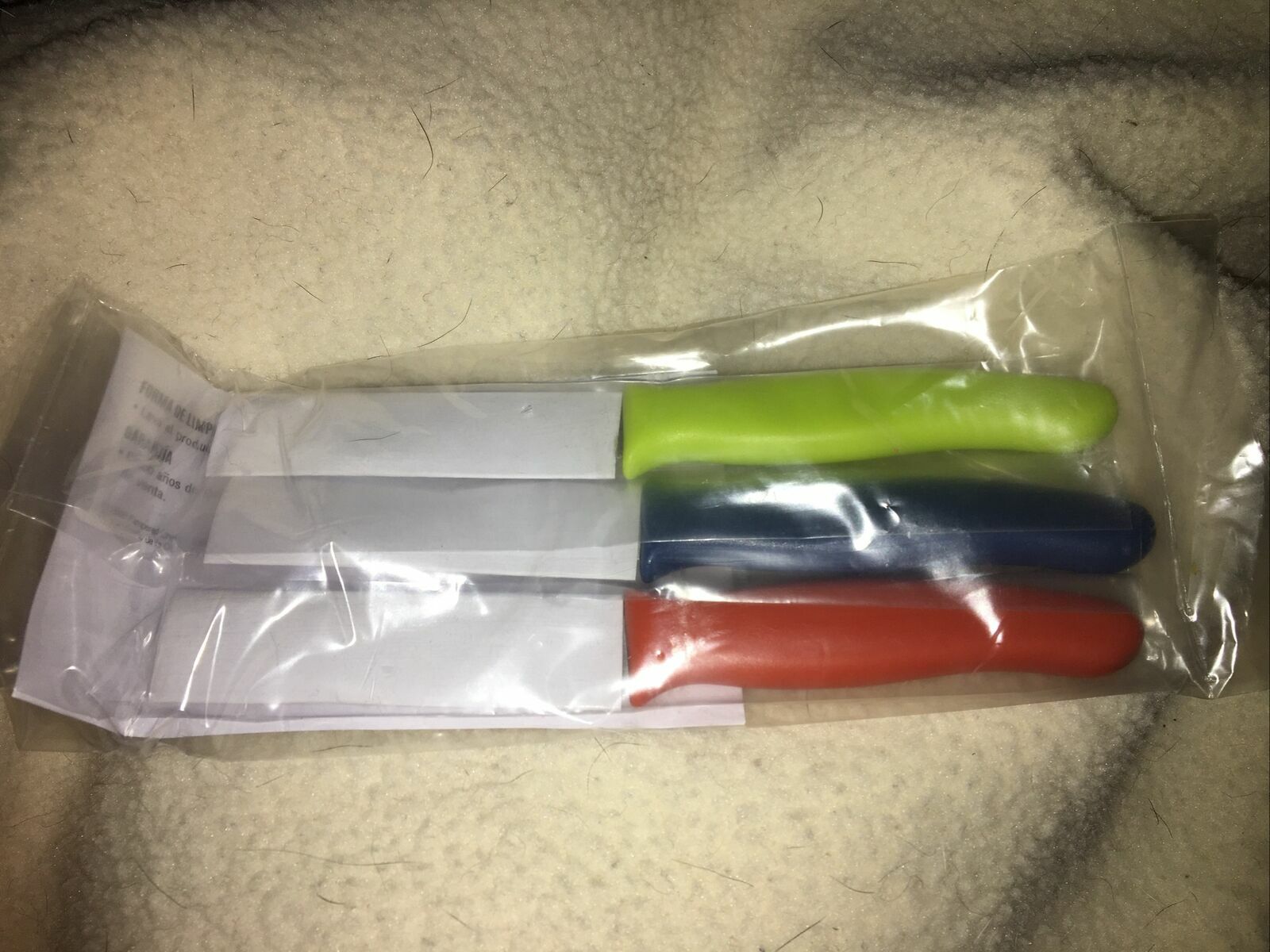 Pampered Chef Kitchen Pairing Knife Set of 3 – Orange-Blue-Green #100035
