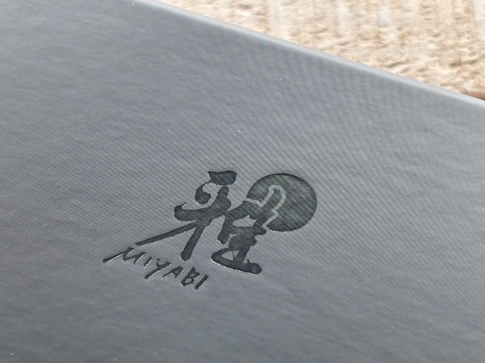Miyabi Black 7-inch Rocking Santoku, Fine Edge. Open Box. Damascus Blade