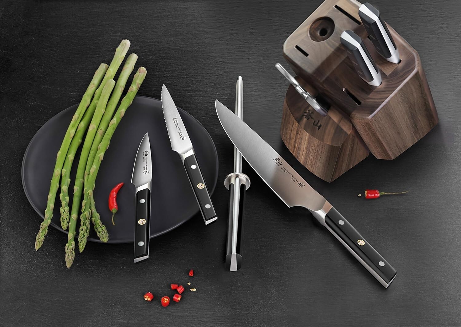 Cangshan TC Series 1021219 Swedish 14C28N Steel Forged 8-Piece Knife Block Set!!
