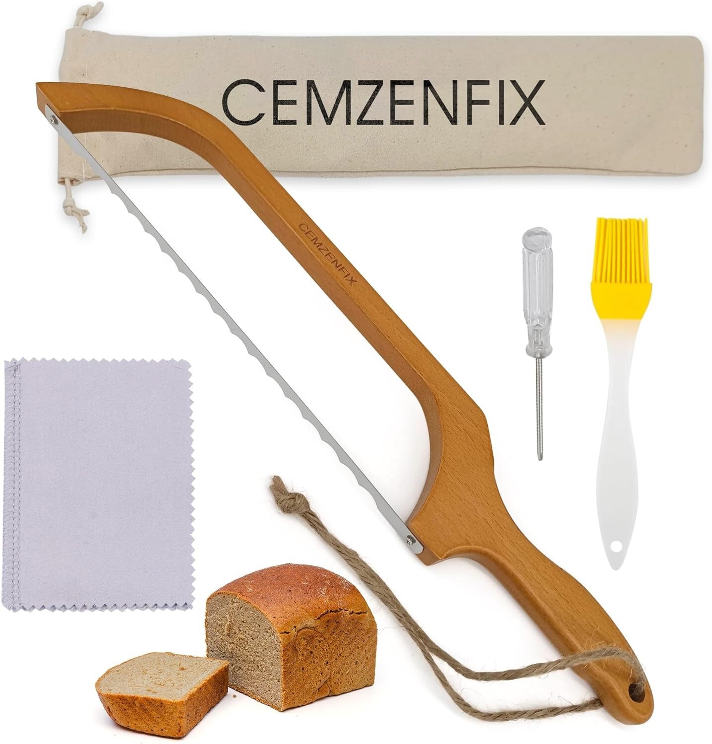 Bread Slicer For Homemade Bread 16″ Beechwood Serrated Bread Slicer – NEW