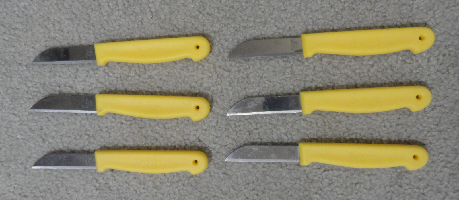 LOT OF 6 FURORE 2.5″ Blade Paring Knifes with YELLOW handles