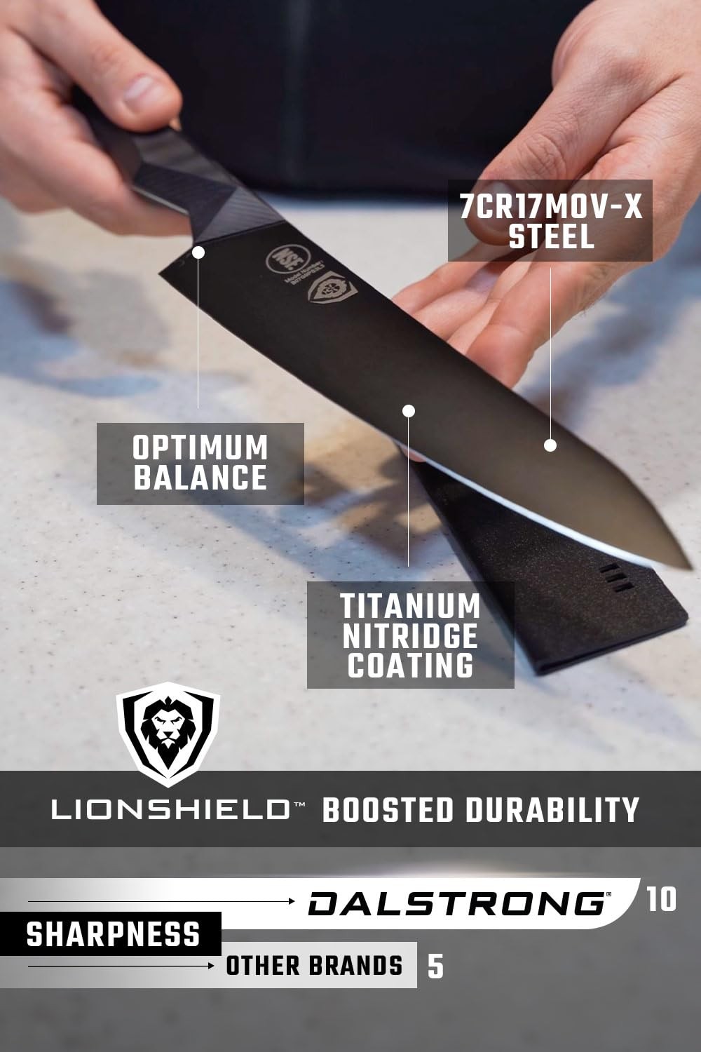 Dalstrong Chef Knife – 8 inch – Shadow Black Series – Black Titanium Nitride