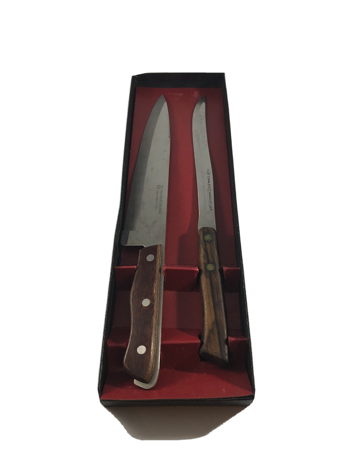 MAXAM PRECISION HOLLOW GROUND FINE STAINLESS STEEL CHEF AND FLINT KNIFE VF1