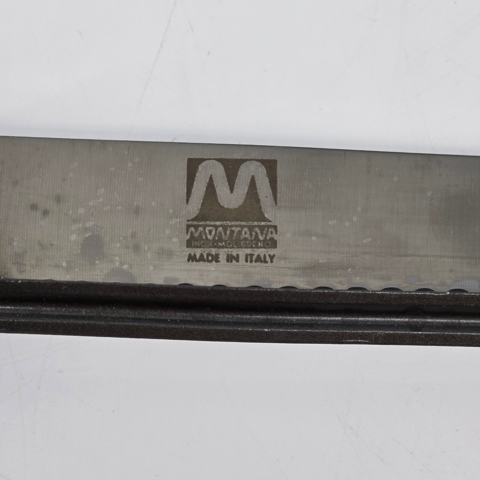 Montana Italy Adjustable Slicing Knife Serrated Bread Guide Wood Handle Vintage