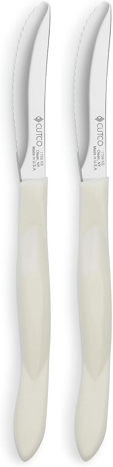 Model #1759 TWIN PACK – (2) Steak/Table Knives with White (Pearl) Handle