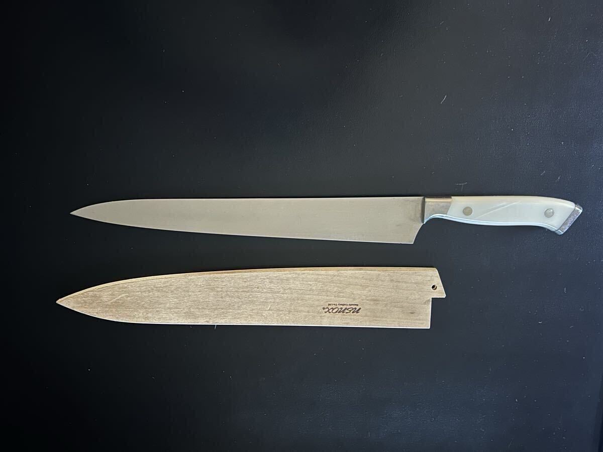 Nenohi Nenox S Sujihiki Slicing Knife 285mm (11.2″) Ivory Handle w/ Saya Japan