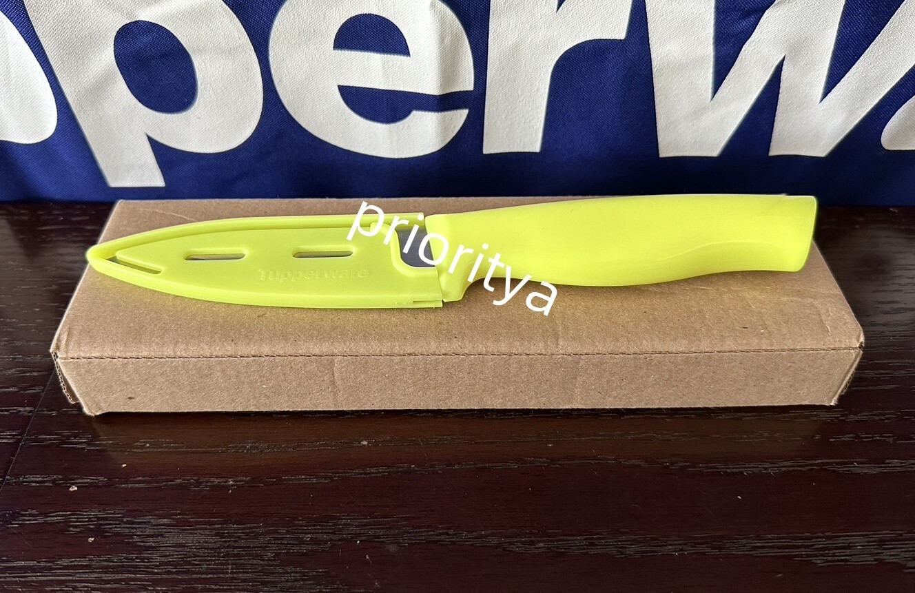 Tupperware Series Chef Utility Knife Sheath 4″ Serrated Blade Neon Yellow New